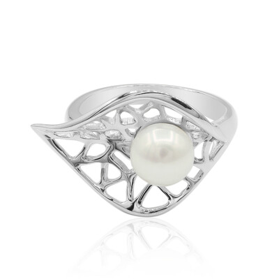 Bague en argent et Perle de culture d'eau douce (TPC)