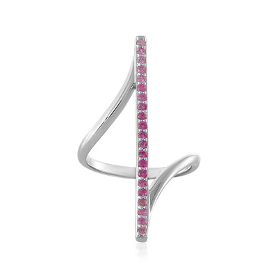 Bague en argent et Saphir parme