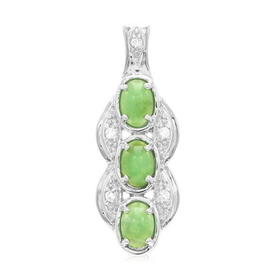 Pendentif en argent et Chrysoprase impériale