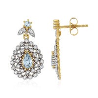 Boucles d'oreilles en argent et Aigue-marine