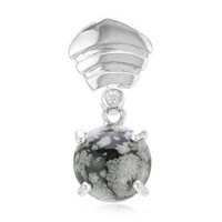 Pendentif en argent et Obsidienne Flocon-de-Neige