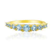 Bague en argent et Topaze bleu Suisse
