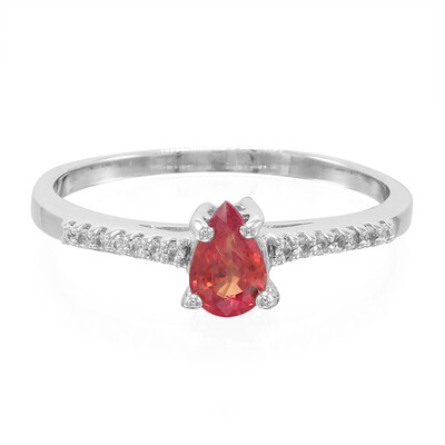 Bague en argent et Rubis rouge du soir