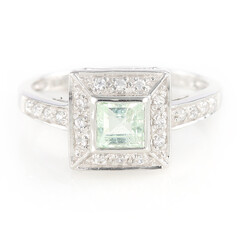 Bague en argent et Tourmaline cuprifère