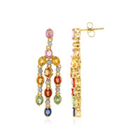 Boucles d'oreilles en argent et Saphir parme