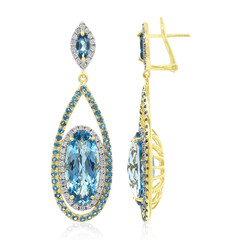 Boucles d'oreilles en or et Topaze bleu de Londres (AMAYANI)