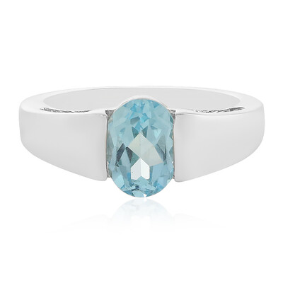 Bague en argent et Topaze bleu ciel