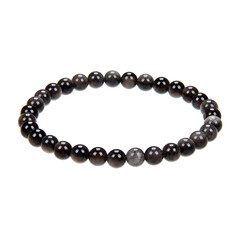 Bracelet et Obsidienne argentée