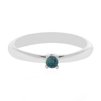 Bague en argent et Diamant bleu I1