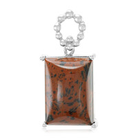 Pendentif en argent et Obsidienne acajou