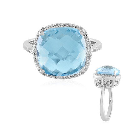 Bague en argent et Topaze bleu ciel