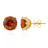Boucles d'oreilles en or et Grenat Spessartite AAA (de Melo)