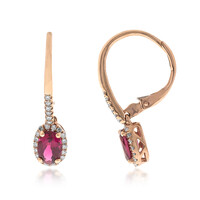 Boucles d'oreilles en or et Rubellite