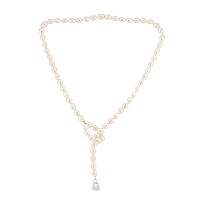 Collier en argent et Perle blanche de culture d'eau douce (TPC)