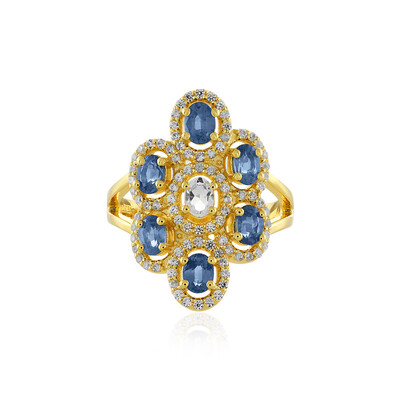 Bague en argent et Saphir bleu
