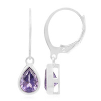 Boucles d'oreilles en argent et Améthyste