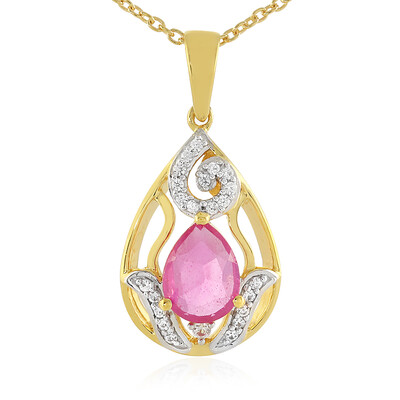 Collier en argent et Saphir rose de Madagascar