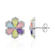 Boucles d'oreilles en argent et Quartz rose pastel