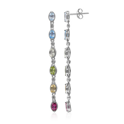 Boucles d'oreilles en argent et Topaze rose