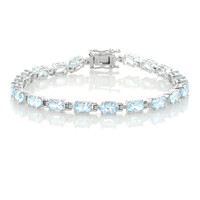 Bracelet en argent et Topaze bleu ciel