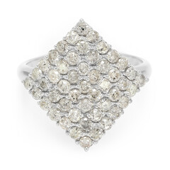 Bague en argent et Diamant chocolat