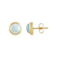 Boucles d'oreilles en argent et Calcédoine bleue