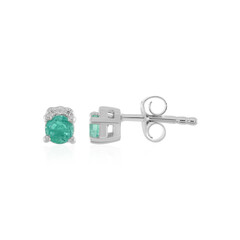 Boucles d'oreilles en argent et Emeraude de Colombie