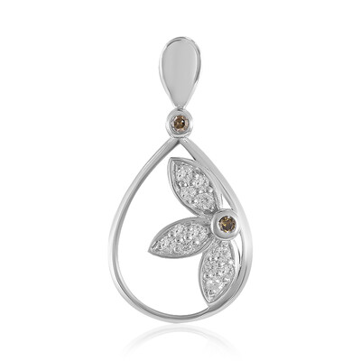 Pendentif en argent et Diamant champagne I2
