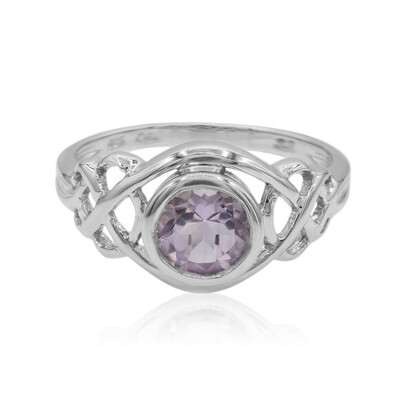Bague en argent et Améthyste Rose de France