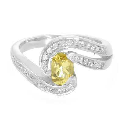 Bague en argent et Béryl jaune
