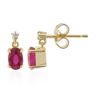 Boucles d'oreilles en argent et Rubis de Bemainty