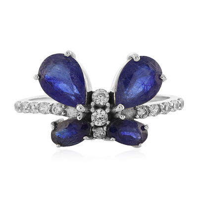 Bague en argent et Saphir bleu