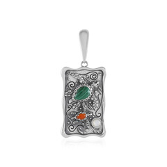 Pendentif en argent et Malachite (Desert Chic)