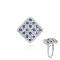 Bague en or et Saphir bleu