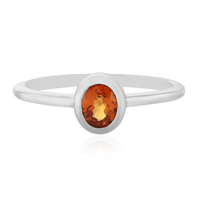 Bague en argent et Saphir rouge du soir