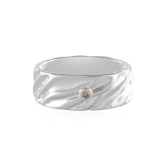 Bague en argent et Diamant champagne I2 (de Melo)
