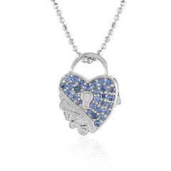Pendentif en argent et Saphir bleu de Ceylan (Dallas Prince Designs)