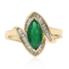Bague en or et Emeraude de Zambie AAA