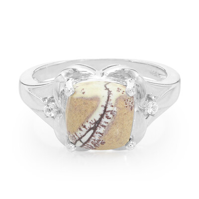 Bague en argent et Jaspe dendritique de Sonora