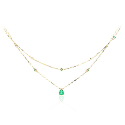 Collier en or et Emeraude de Zambie AAA (CIRARI)