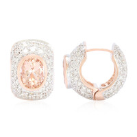 Boucles d'oreilles en or et Morganite pêche AAA