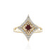Bague en or et Spinelle rouge noble