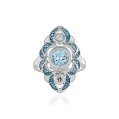 Bague en argent et Topaze bleu ciel (Adela Silber)