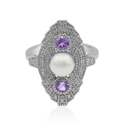 Bague en argent et Perle de culture d'eau douce