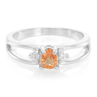 Bague en argent et Saphir orange