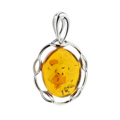Pendentif en argent et Ambre baltique