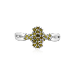 Bague en argent et Diamant jaune I2