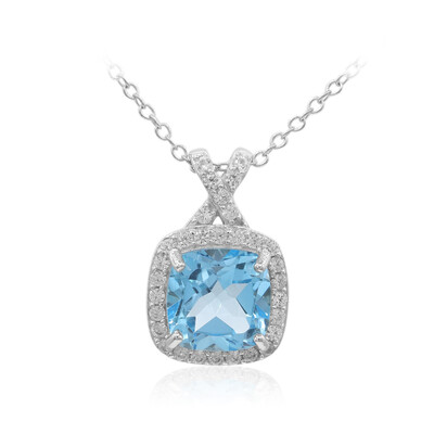 Collier en argent et Topaze bleu Suisse