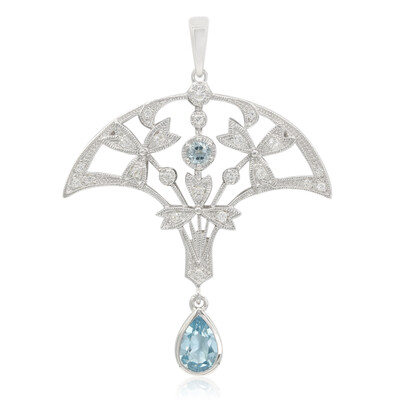 Pendentif en argent et Topaze bleu ciel