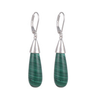 Boucles d'oreilles en argent et Malachite